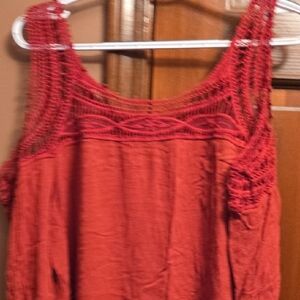 Maurices Red Crochet Tank Top